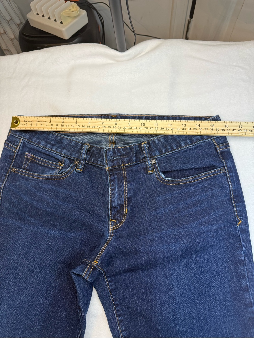 Ladies Dark Blue Stretch Denim Jeans - Picture 6 of 11